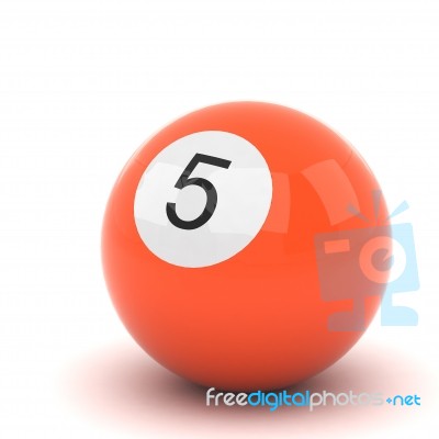 Billiard Ball Isolated On White Stock Image