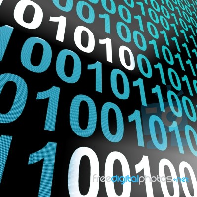 Binary Code On Computer Screen Stock Image