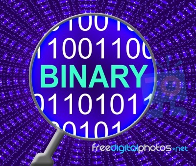 Binary Data Represents Virtual Encode And Bytes Stock Image