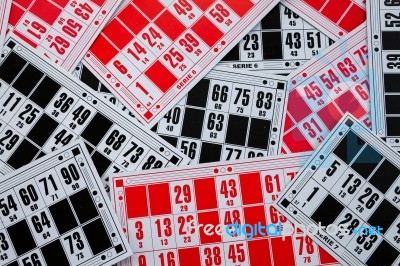 Bingo Cards Background Stock Photo