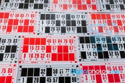 Bingo Cards Background Stock Photo