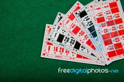 Bingo Cards Background Stock Photo