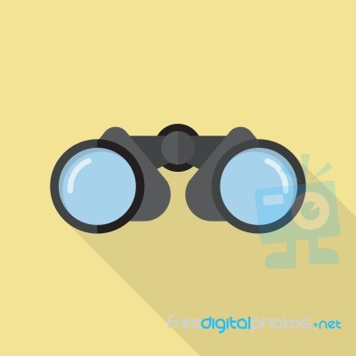 Binoculars Icon Flat Style Stock Image