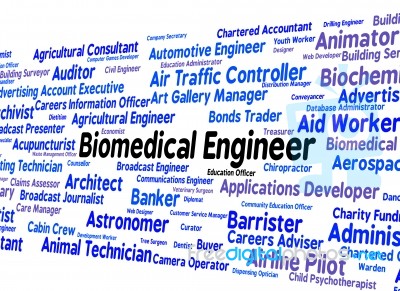 Biomedical Engineer Means Career Mechanic And Words Stock Image