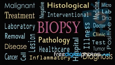 Biopsy Concept Word Cloud On Black Background Stock Image