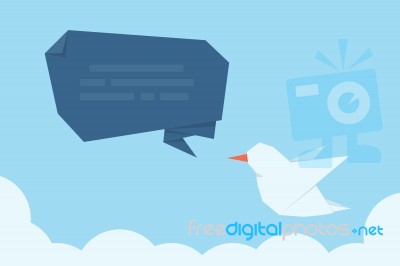 Bird And Speech Bubble Stock Image