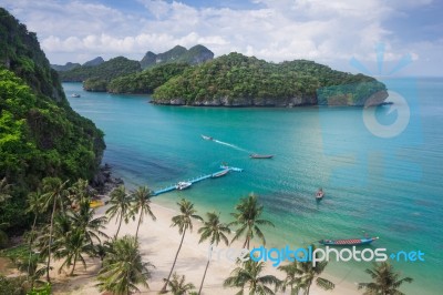 Bird Eye View Of Sea Thailand, Mu Ko Ang Thong Island National P… Stock Photo