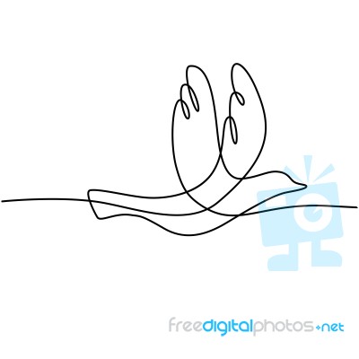 Bird Flying Continuous Line Stock Image