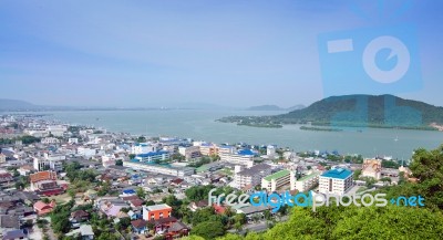 Bird's Eye View Of Songkhla Province, Thailand Stock Photo