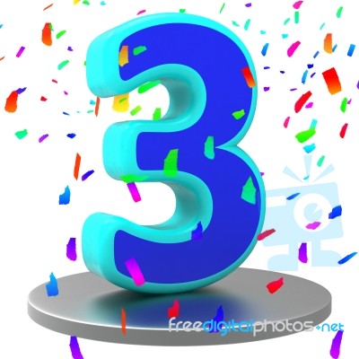 Birthday Anniversary Indicates Celebrating Happiness And 3rd Stock Image