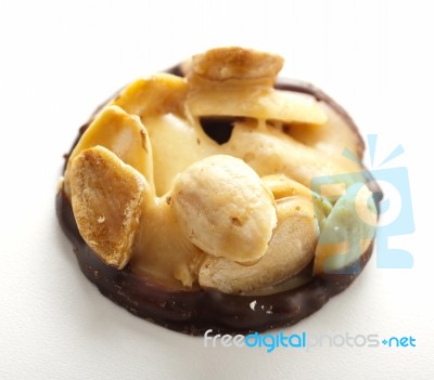 Biscuit With Almonds Stock Photo