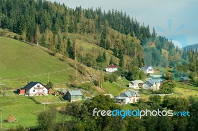 Bistrita, Transylvania/romania - September 18 : A Small Hamlet N… Stock Photo