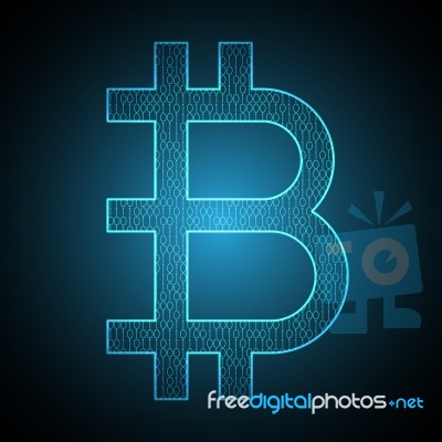 Bitcoin Binary Symbol Stock Image