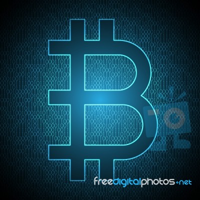 Bitcoin Binary Symbol Stock Image