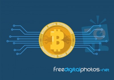 Bitcoin Digital Cryptocurrency Stock Image