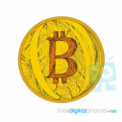 Bitcoin Doodle Art Stock Image