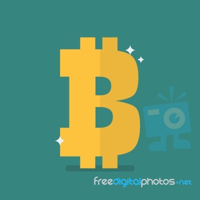 Bitcoin Icon Sign Stock Image