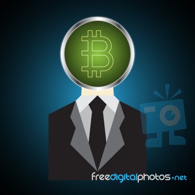 Bitcoin With Business Suit Stock Image