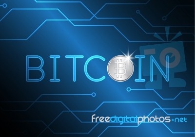 Bitcoin With Circuit Stock Image