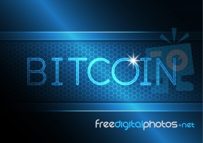 Bitcoin With Hexagon Stripe Stock Image