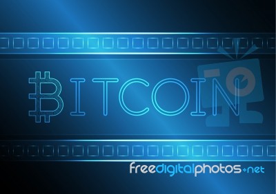 Bitcoin With Stripe Stock Image