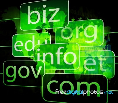 Biz Com Net Shows Websites Internet Or Seo Stock Image