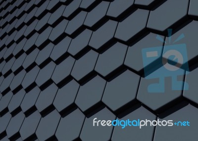 Black Abstract Hexagonal Design Background, 3d Rendering Stock Image