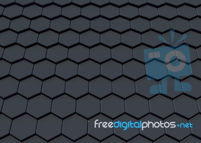 Black Abstract Hexagonal Design Background, 3d Rendering Stock Image