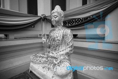 Black And White Buddha Statue Stock Photo