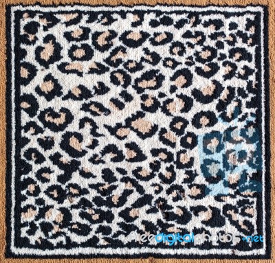 Black And White Leopard Tiger Rug Stock Photo