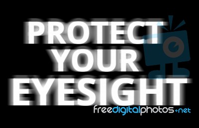 Black And White Protect Your Eyesight Illustration Backdrop Stock Photo