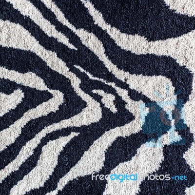 Black And White Tiger Rug Stock Photo