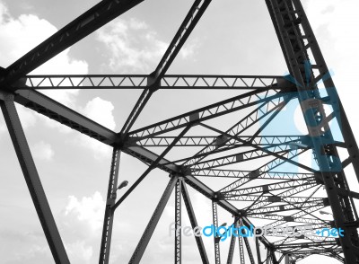 Black And Whitel Structure Of Bridge Stock Photo