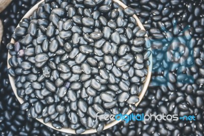 Black Beans Scattered Stock Photo