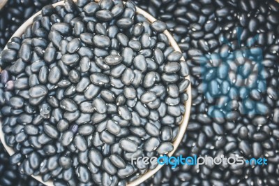 Black Beans Scattered Stock Photo