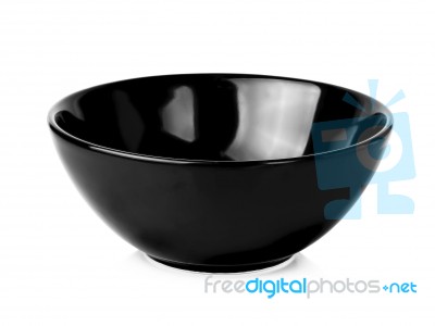 Black Bowl Isolated On A White Background Stock Photo