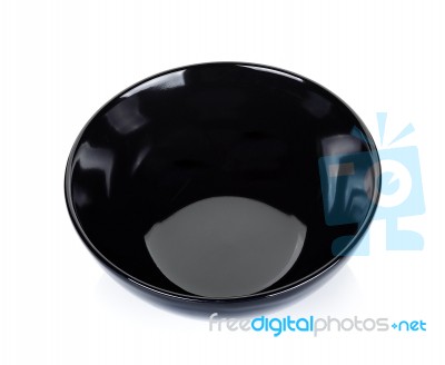 Black Bowl Isolated On A White Background Stock Photo