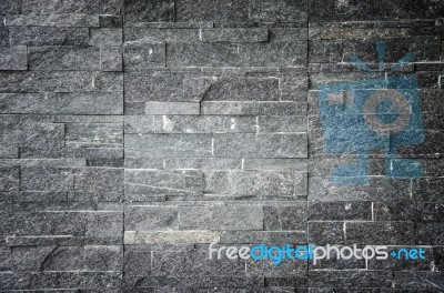 Black Brick Wall Stock Photo