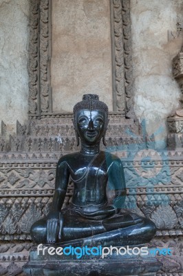 Black Buddha In Laos Stock Photo