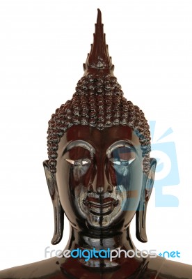 Black Buddha Statue Isolated On White Background Stock Photo