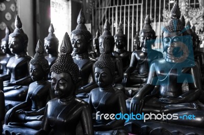 Black Buddha Statues Stock Photo