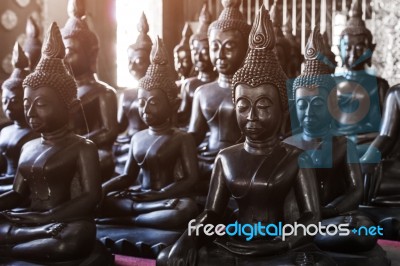 Black Buddha Statues Stock Photo