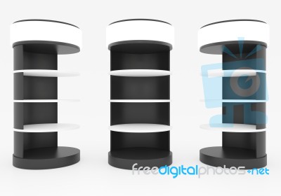 Black Circular Shelves Stock Image