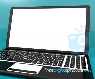 Black Computer On Desk With White Copyspace Stock Image