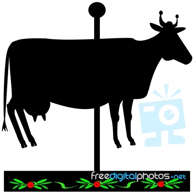 Black Cow Sign Stock Image