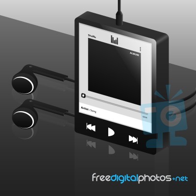 Black Digital Music Player Stock Image