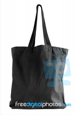 Black Fabric Tote Bag Stock Photo