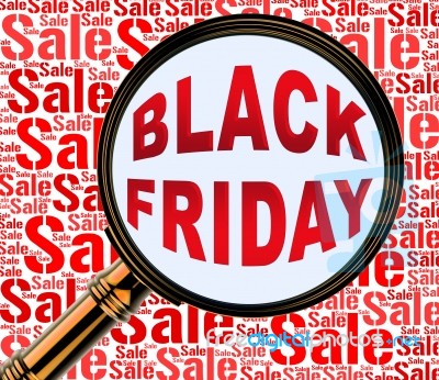 Black Friday Sale Shows Thanksgiving Discounts 3d Rendering Stock Image