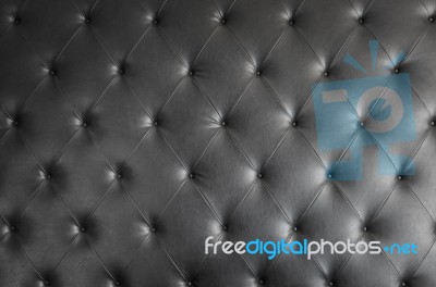 Black Genuine Leather Sofa Pattern As Background Stock Photo