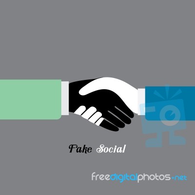 Black Hand And White Hand Shake  Illustration Stock Image